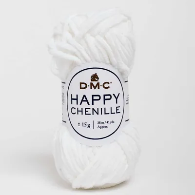 Obrázek produktu pro DMC Happy Chenille, Kreativní tvoření, Silná, Bílá, Polyester, 38 m, 100% Polyester