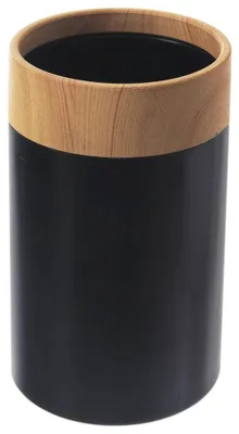 Zdjęcie produktu dla Kubek do łazienki - kubek na szczoteczkę do zębów - plastik - 7,5 x 11,5 cm - czarny