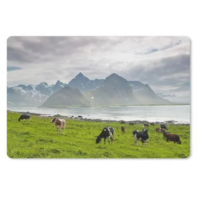 Produktbild von MuchoWow® Mauspad Mousepad Kuh - Berg - Meer 27x18 cm - Mousepads - Maus Mat - Pad - Mausunterlage - Büroartikel - Desk Matten