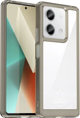 Produktbild von Schutzhülle für Xiaomi Redmi Note 13 Klar Rückseite Stoßfeste TPU Silikon Bumper Hülle Grau