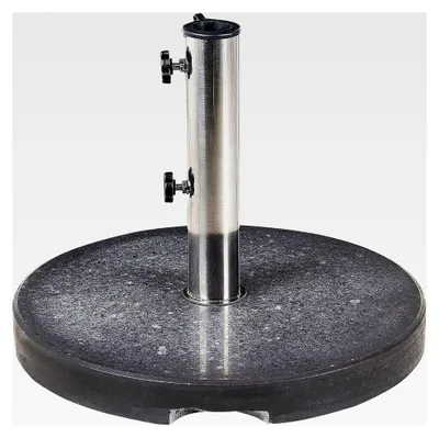Produktbild von Runder Sonnenschirmständer aus Granit und Edelstahl schwarz ⌀ 45 cm