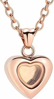 Productafbeelding van Luxe ashouder met ketting (55 cm) voor as, haar of parfum - Herdenkingssieraad in rosé goud, in de vorm van een hart