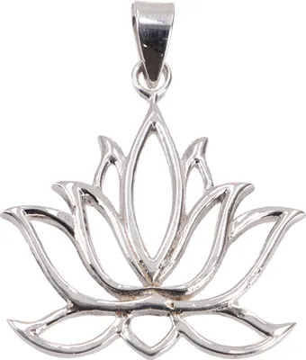 Produktbild von Silberanhänger Lotus, Yoga Kettenanhänger, Yogaschmuck 3 cm, Silber-Farben, SterlingSilber, Anhänger & Amulette aus Silber