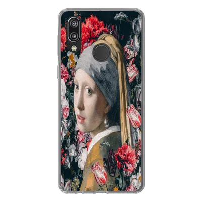 Produktbild von MuchoWow® Handyhülle Schutzhülle Hülle für Huawei P20 Lite (2020) Das Mädchen mit dem Perlenohrring - Blumen - Vermeer Silikon Softcase Handy Hülle - Kartenhalter