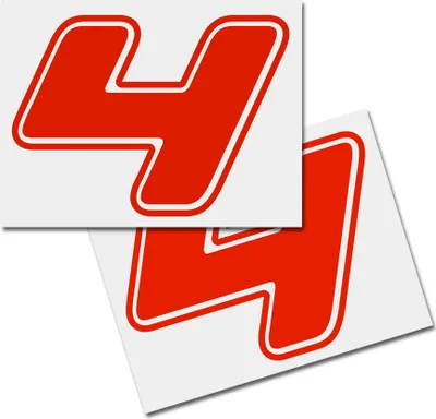 Produktbild von Startnummer Aufkleber 2er Set, Schrift Assen, # 4 rot