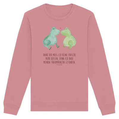 Produktbild von Mr. & Mrs. Panda Baumwoll Sweatshirt Frosch Liebe Größe XL - Canyon Pink - Geschenk, Pulli, Freundin, Hochzeitstag, Sweater, Pullover, Frösche, Bio