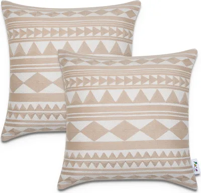 Produktbild von Kissenbezug Deko Kissenhülle Kissenbezüge Skandi Muster 2er Set Sofa Zierkissen