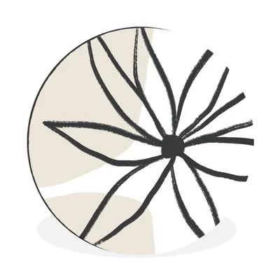 Produktbild von MuchoWow® Aluminium Wandkreis Blumen - Minimalismus - Pastell Ø 60 cm Wanddeko Modern Wohnzimmer - Wand Kreis - Wandbild - Schlafzimmer - Aluminium Bild - Kinderzimmer - Wohnzimmer Dekoration - Wandschmuck