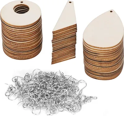 Image de Boucles d'oreilles en bois inachev?es Vide Teardrop DIY Pendentif Styl?e Peinte ? la main Accessoires pour Femmes Filles