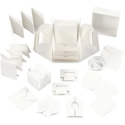 Immagine prodotto di Scatola per esplosioni, bianco naturale, dimensioni 7x7x7,5+12x12x12 cm, 1 pz