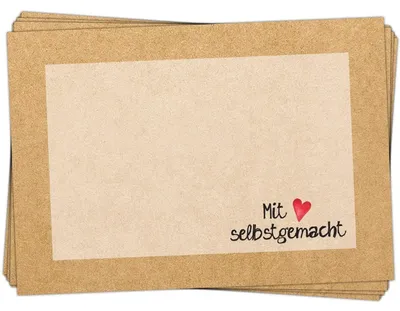 Produktbild von 25 Etiketten Mit Liebe selbstgemacht zum Beschriften - 7,4 x 5,2 cm