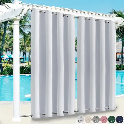 WBBML Outdoor-Vorhänge Transparent – 2,5 X 2,5 M, Wetterfest & Wasserdicht, Mit Ösen Für Terrasse & Garten