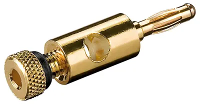 Produktbild von Goobay Bananenstecker mit Schraubanschluss, vergoldet, 4 mm; Farbring schwarz