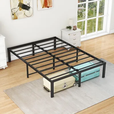 Image de Lit double avec tiroir de rangement intégré, couleur noire