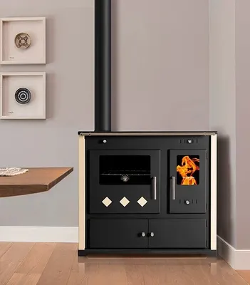 Produktbild von Practik Lux Eco 9,5 kW Holzherd | Backofen, Keramikplatte Ivory Links