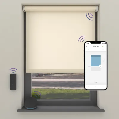 Produktbild von Cocoon Home Elektrisches Rollo 150x190 - Lichtdurchlässig - Smart - Créme