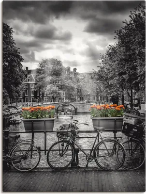 Produktbild von ARTland Leinwandbild Amsterdam Herengracht & Sonnenstrahlen Größe: 30x40 cm