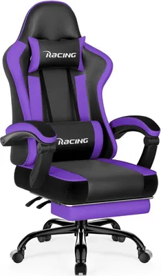 Obrázok produktu pre Ergonomická herná stolička s opierkou na nohy s nosnosťou do 150 kg - fialová