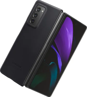 Produktbild von Samsung Galaxy Z Fold2 Hülle - Echtleder - Samsung Backcover - Schwarz
