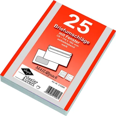Produktbild von 25 Briefumschläge Din C6 selbstklebend mit Fenster
