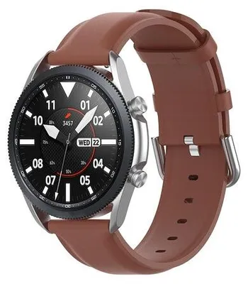 Produktbild von By Qubix Klassische Lederarmband - Braun - passend für Samsung Galaxy Watch 3 - 41 mm