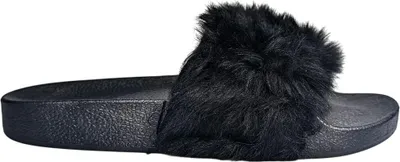 Produktbild von Damen Pelz Pantoffel Hausschuhe Slippers Slip On Badeschuhe Elina Schwarz Gr.38