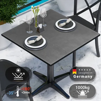 Produktbild von COMPACT | Gastro HPL Tischplatte | B:T 60 x 60 cm | Anthrazit | Quadratisch | Gastro HPL Tischplatte