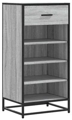 Image de vidaXL Étagère à chaussures Gris Sonoma 48x38x97,5 cm Matériau dérivé du bois