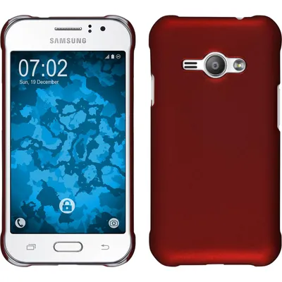 Produktbild von PhoneNatic Case kompatibel mit Samsung Galaxy J1 ACE - Hülle rot gummiert Hard-case + 2 Schutzfolien