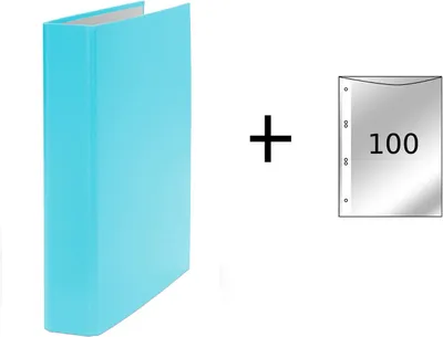 Produktbild von Ringbuch / DIN A5 / 2-Ring Ordner / Farbe: türkis + 100 Prospekthüllen