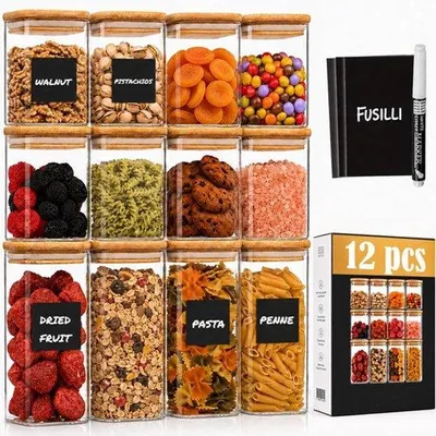 Zdjęcie produktu dla Zestaw 12 pojemników z pokrywkami – szczelne