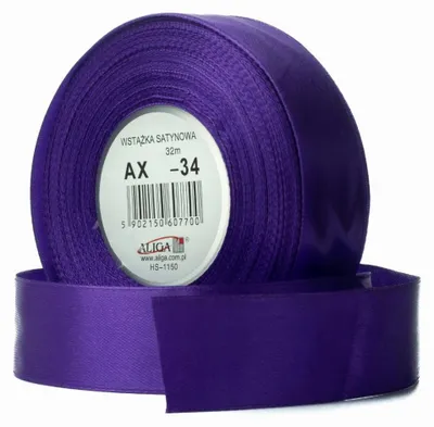 Produktbild von Aliga Satinband Violett 25mm 32m Dekorationsband für Bastelarbeiten