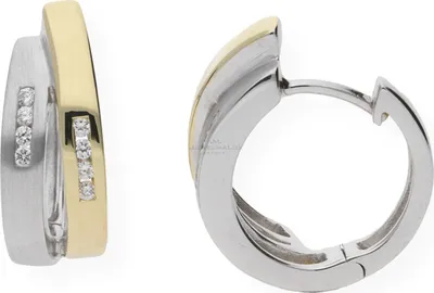 Produktbild von JuwelmaLux Creolen 925 Silber Gold plattiert mit Zirkonia JL20-06-0166