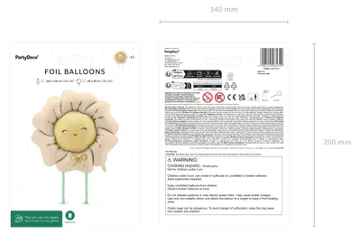 Obrázok produktu pre Fóliový balón Airwalker "Kvetina" 104x104 cm | Svetlá béžová