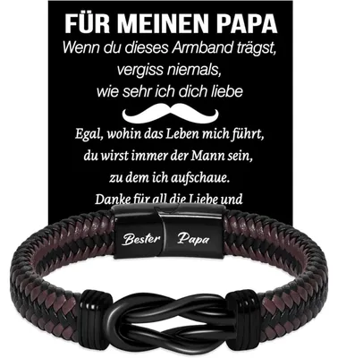 Image de Bracelet en cuir pour hommes, gravé "Meilleur papa", longueur 21 cm, en acier inoxydable