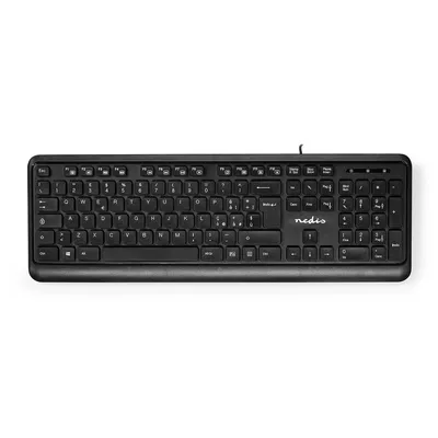 Produktbild von Nedis KBMU200BKIT, Volle Größe (100%), Kabelgebunden, USB, Membran Key Switch, QWERTY, Schwarz