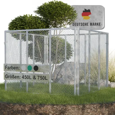 Heimfleiss Komposter Metall 750L Grau – Biokomposter, verzinkt & pulverbeschichtet