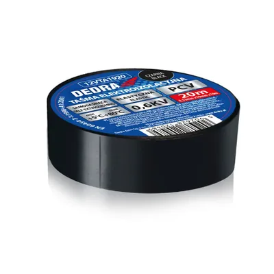 Image de Ruban isolant PVC noir 19mmx20m, épaisseur 0,13mm