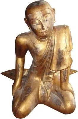 Produktbild von Fine Asianliving Thai Wooden Praying Monk