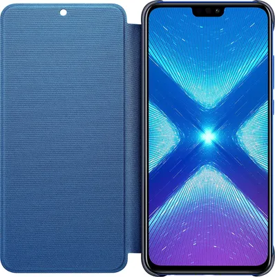 Zdjęcie produktu dla Honor 8X -poliuretan Flip Protective Cover | Sapphire Blue | Solidny | Trwały