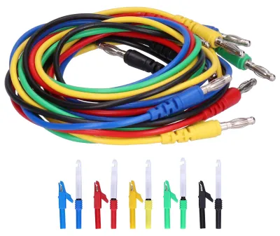 Produktbild von Bananenstecker-Prüfkabelset 4 mm 1 Meter elektrisches Prüfkabel mit Krokodilklemmen-Prüfspitze