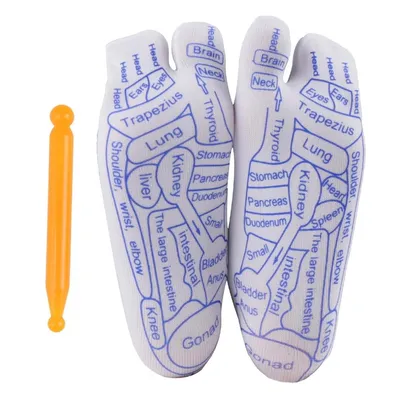 Obrázek produktu pro Bavlněné reflexní ponožky 34 x 8,5 cm pro lepší prokrvení, sada masážních ponožek na nohy s masážní tyčinkou - FEETRA Men