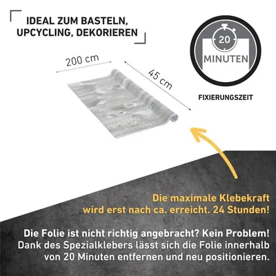 Produktbild von Perfect Fix® Klebefolie Brett grau - 67,5x200cm