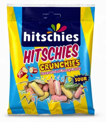 Produktbild von Hitschies Chrunchies Sour Freez Dried saure Kaubonbons mit Fruchtgeschmack 75g