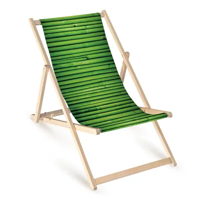 Produktbild von Holz Liegestuhl klappbar „Bamboo“ – Gartenstuhl Relaxstuhl Sonnenliege Balkon Terrasse Naturdesign