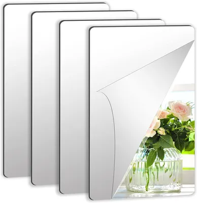 Productafbeelding van Set van 4 Zelfklevende Acryl Spiegels 15x10cm