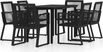 Produktbild von vidaXL 7-tlg. Garten-Essgruppe Schwarz