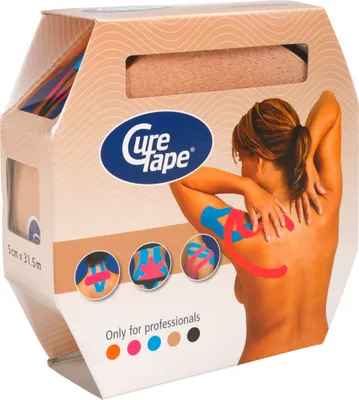 Produktbild von Cure Tape, Kinesiologie Tape, Sporttape, wasserfest, 31,5 m x 5 cm, neutral