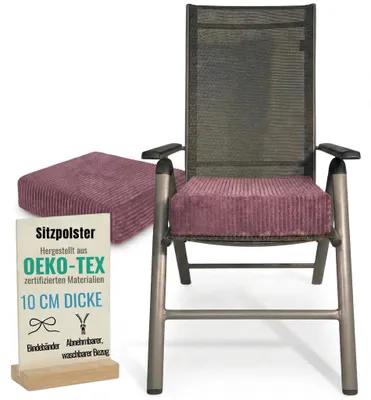 Obrázok produktu pre Vankúše24 - 2x vankúš na sedenie 40x40 cm 10 cm hrubý z manšestru | penový vankúš na stoličku s prateľným poťahom | pre seniorov a deti | vankúš na stoličku, vankúš na podlahu