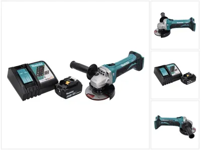 Image de Makita DGA 452 RT1 Meuleuse d'angle sans fil 18 V 115 mm + 1x Batterie 5,0 Ah + Chargeur